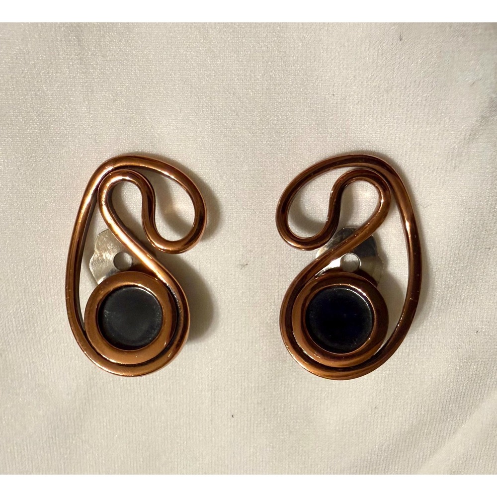 Vintage Modernist Renoir Copper Clip on Earrings